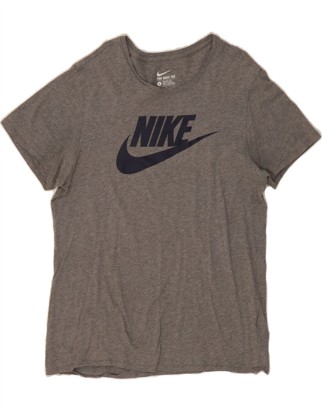 NIKE Mens Athletic Cut Graphic T-Shirt Top Large Grey Cotton Vintage Nike and Second-Hand Nike from Messina Hembry 