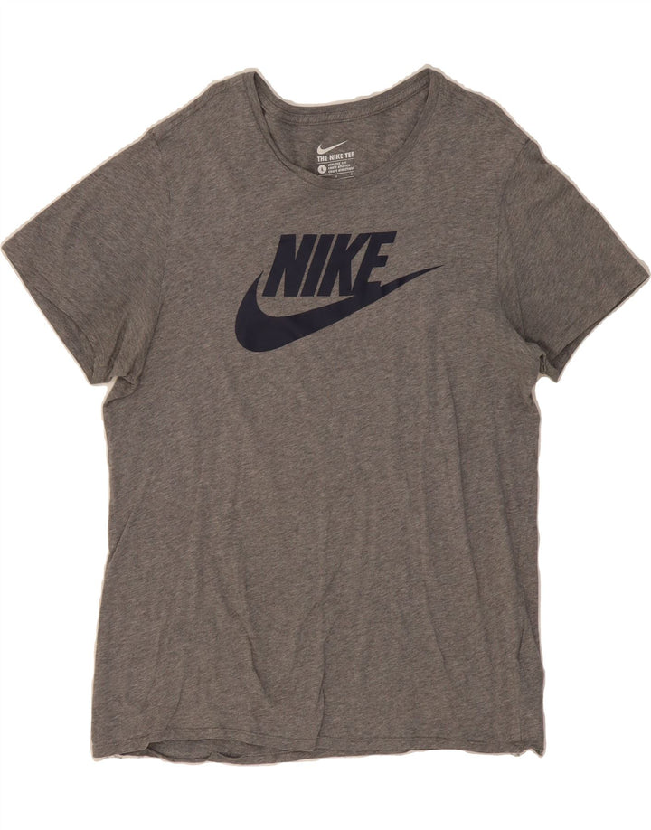 NIKE Mens Athletic Cut Graphic T-Shirt Top Large Grey Cotton Vintage Nike and Second-Hand Nike from Messina Hembry 