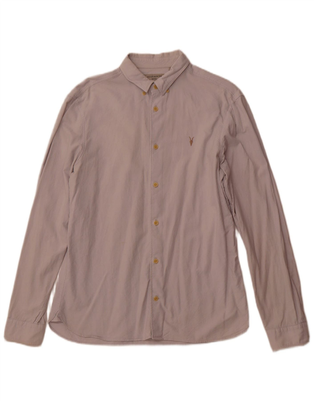 Camisa masculina All Saints de algodão branco médio