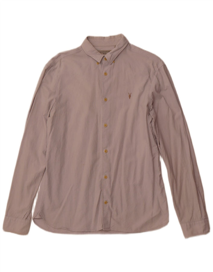 Camisa masculina All Saints de algodão branco médio