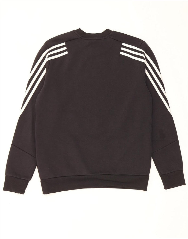ADIDAS Menino Suéter Jumper 13-14 Anos Preto Algodão