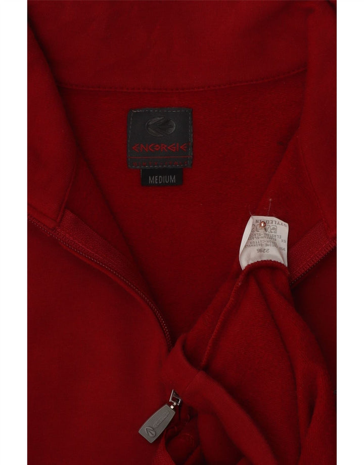 Energie Womens Tracksuit Top Jacket UK 14 Médio Borgonha Algodão