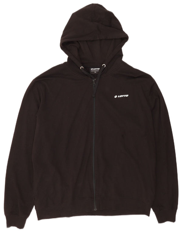 Suéter masculino com capuz e zíper Lotto 2XL algodão preto