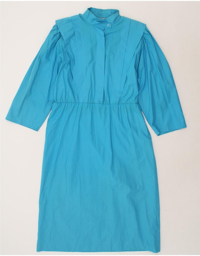 BETTY BARCLAY Womens Long Sleeve Maxi Dress UK 14 Medium Blue Cotton Vintage Betty Barclay and Second-Hand Betty Barclay from Messina Hembry 