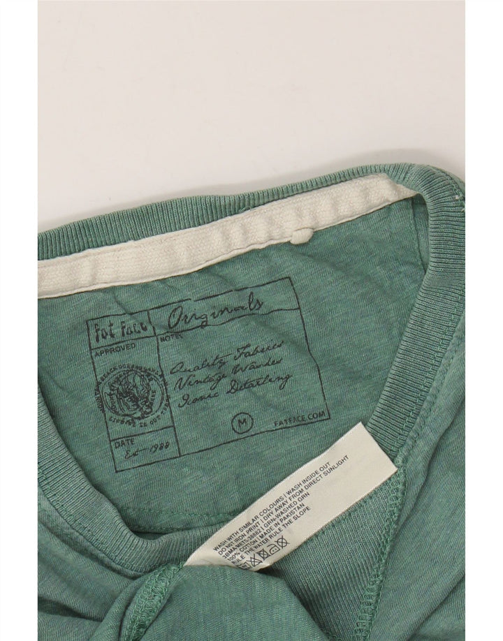 Camiseta masculina FAT FACE Top médio turquesa manchado de algodão