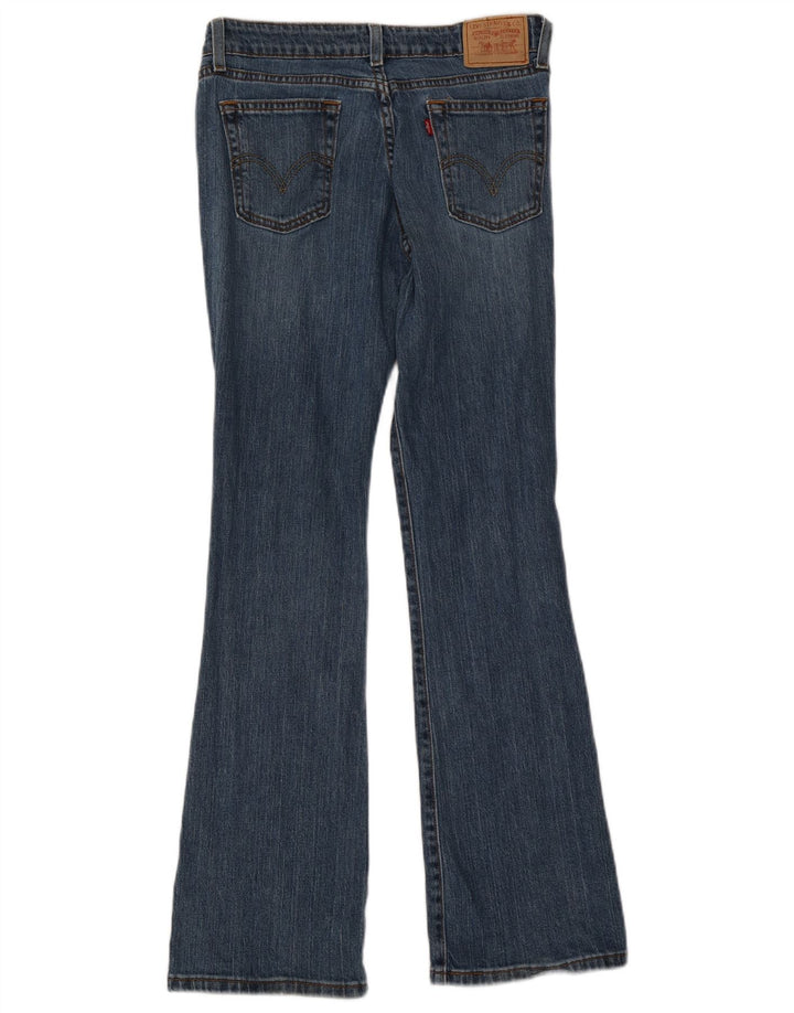 Calça jeans feminina Levi's 518 Super Low Bootcut US 7 Médio W28 L31 Azul Algodão