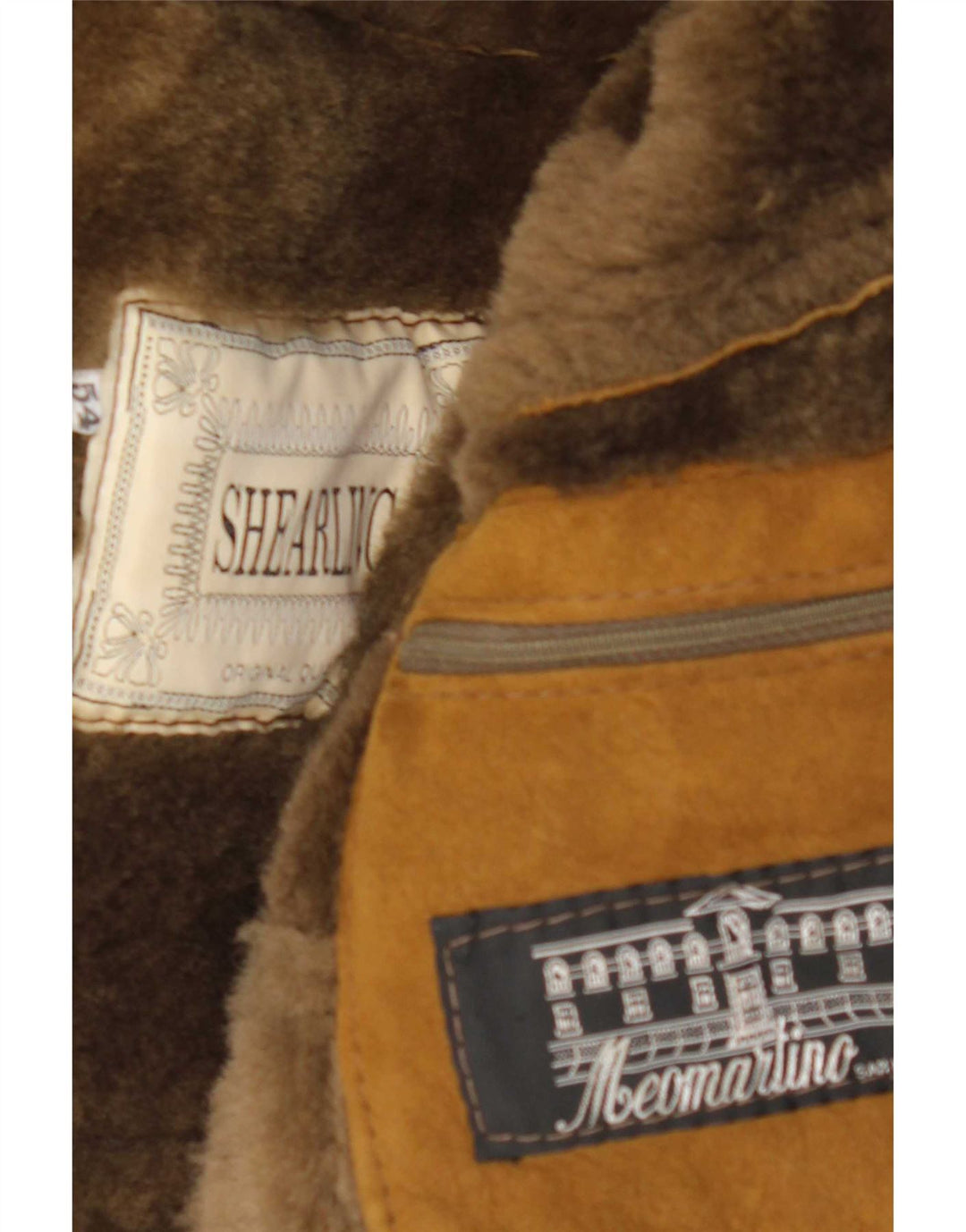 Sobretudo masculino vintage de shearling IT 54 2XL Bege Shearling