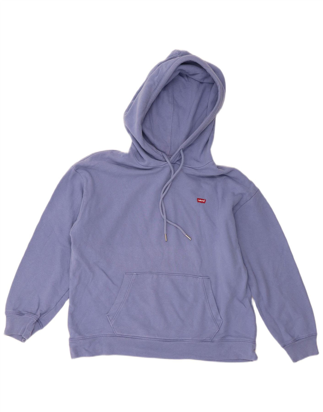 Suéter com capuz feminino Levi's Loose Fit UK 14 algodão azul médio