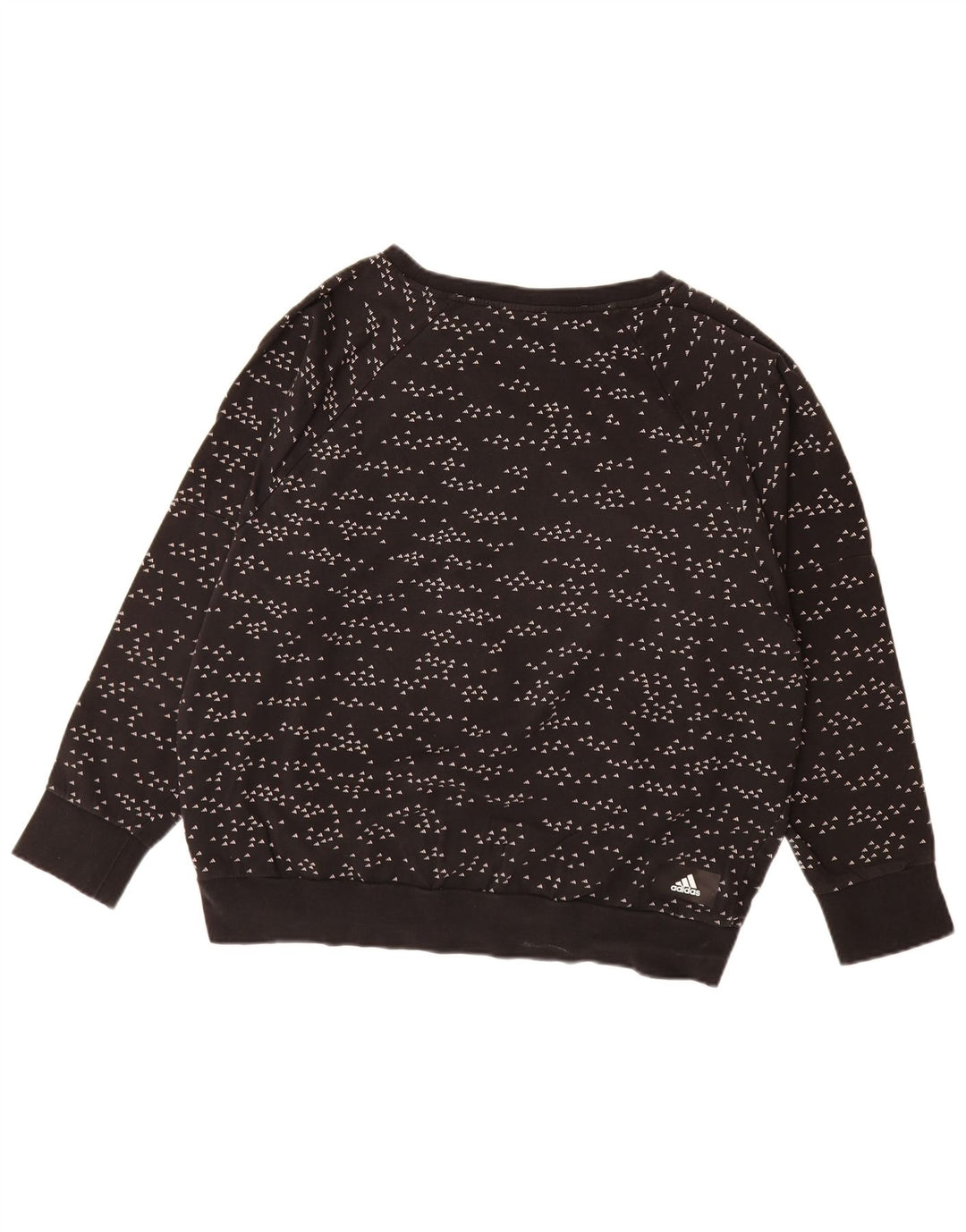 ADIDAS Womens Oversized Graphic Sweatshirt Jumper UK 16/18 Large Black