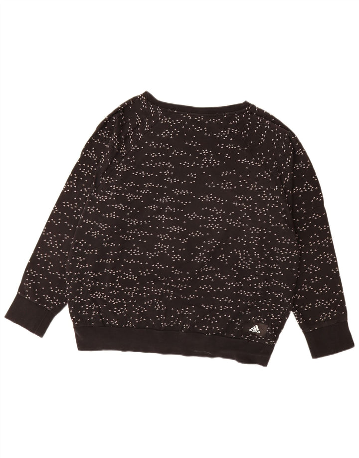 ADIDAS Womens Oversized Graphic Sweatshirt Jumper UK 16/18 Large Black