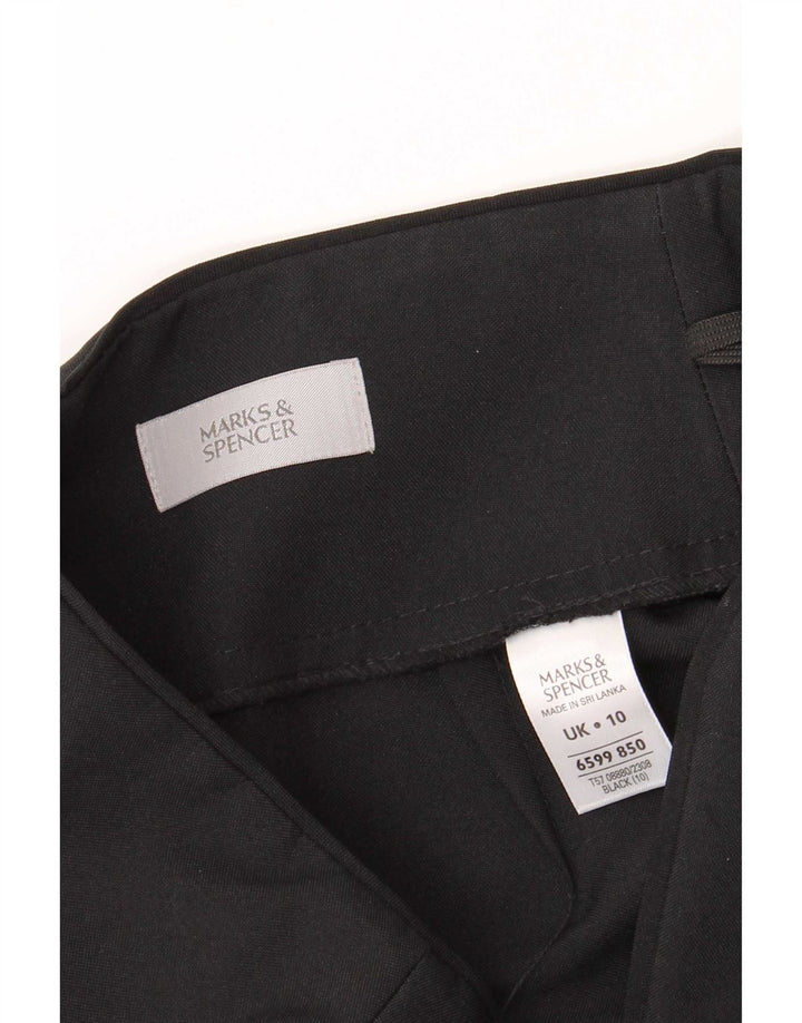 Saia lápis feminina Marks & Spencer Reino Unido 10 pequena W26 poliéster preto