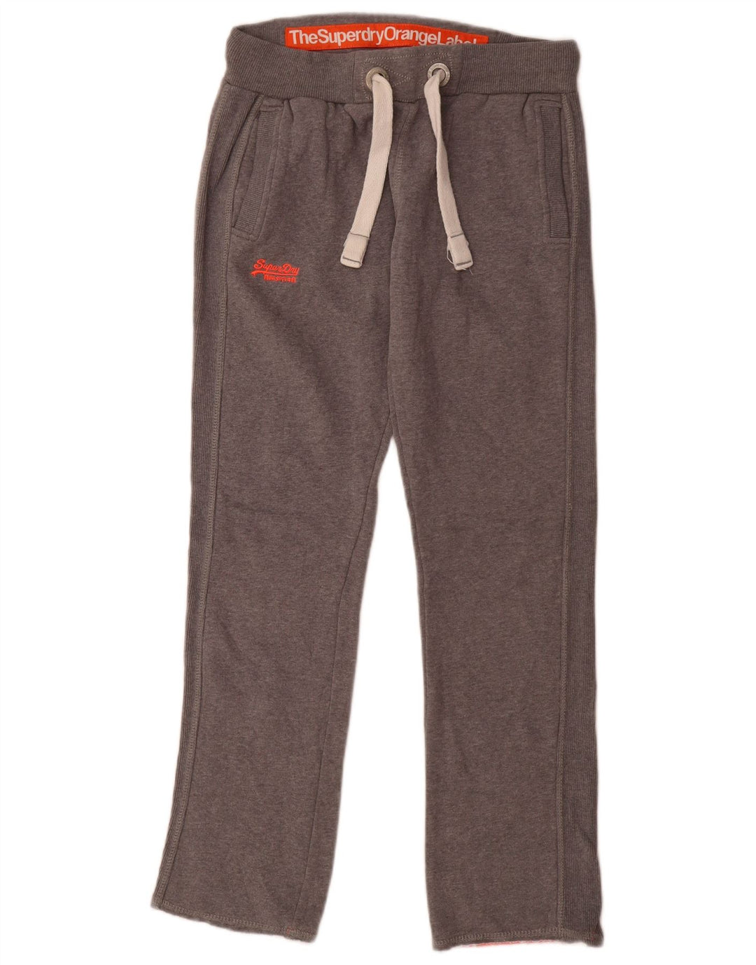Calça de treino feminina Superdry UK 10 algodão cinza pequeno