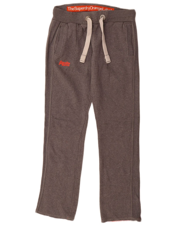 Calça de treino feminina Superdry UK 10 algodão cinza pequeno