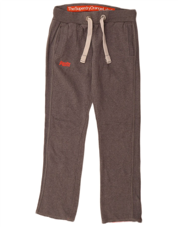Calça de treino feminina Superdry UK 10 algodão cinza pequeno