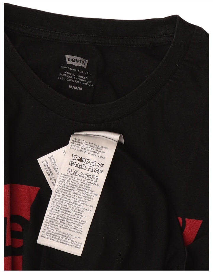Camiseta feminina gráfica Levi's Top UK 14 médio algodão preto