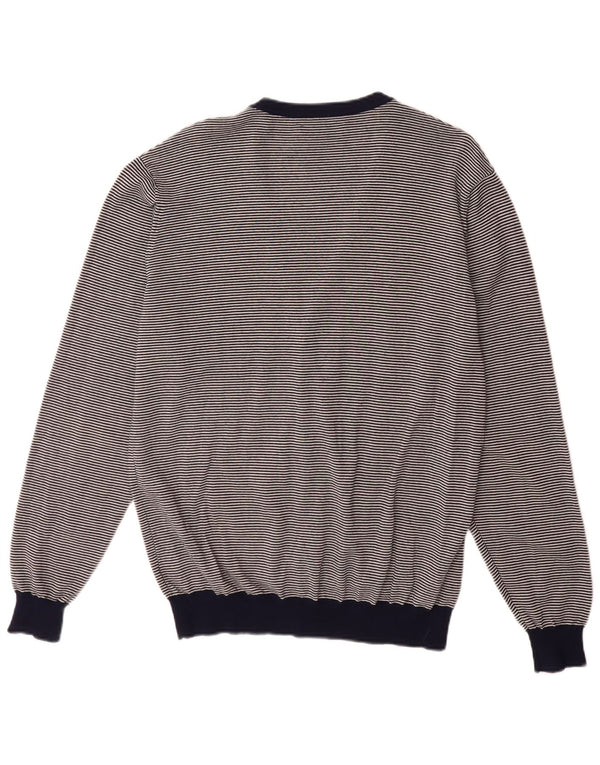 Suéter cardigã masculino FRED PERRY XL azul marinho listrado lã merino