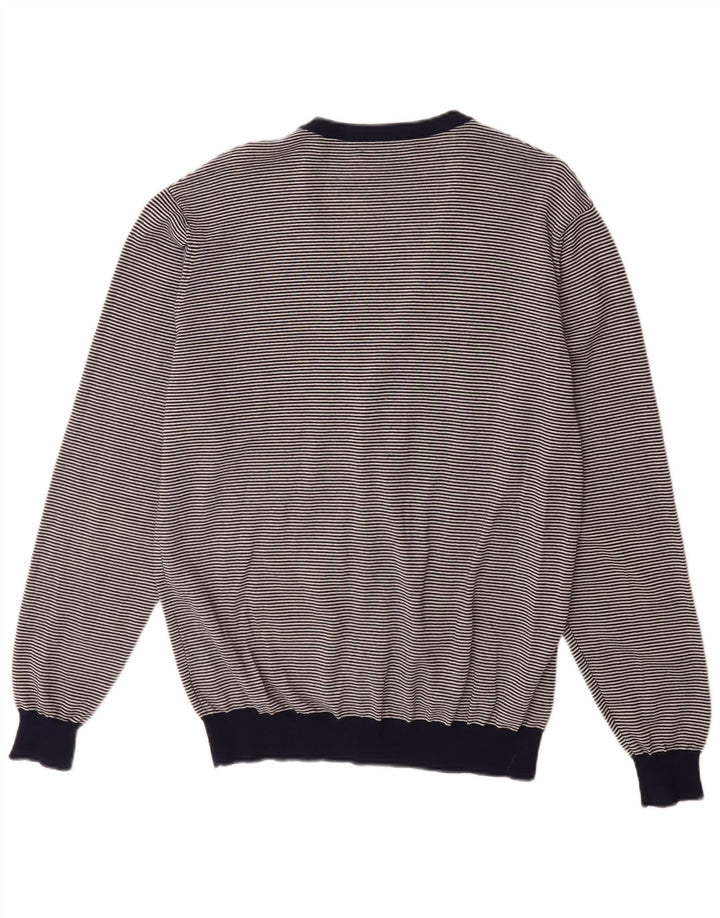 Suéter cardigã masculino FRED PERRY XL azul marinho listrado lã merino