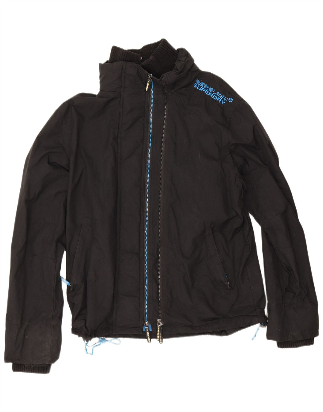 Jaqueta de chuva masculina Superdry Windcheater UK 42 XL preto nylon