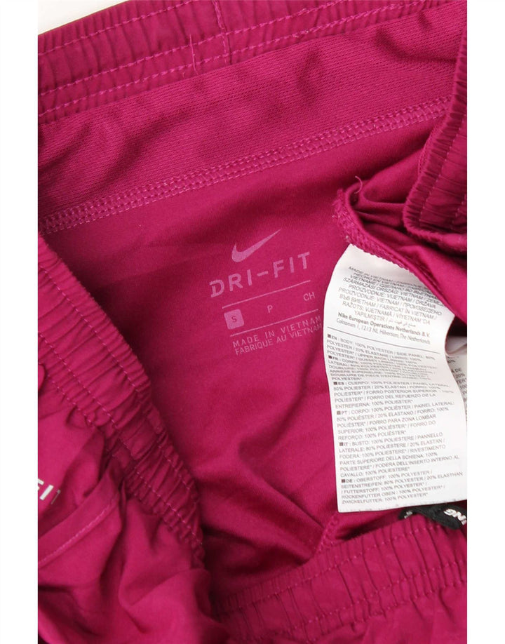 Shorts esportivos femininos Nike Dri Fit UK 10 pequeno rosa poliéster