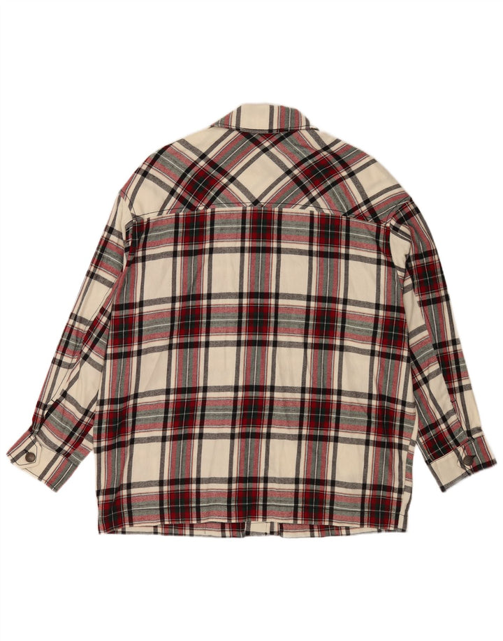 Zara Womens Oversized Utility Jacket UK 10 Pequeno xadrez multicolorido