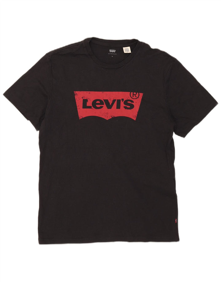 Camiseta gráfica masculina Levi's Top médio algodão preto