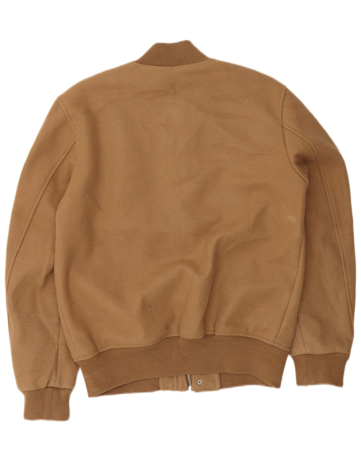 Jaqueta bomber masculina Zara UK 38 poliéster marrom médio