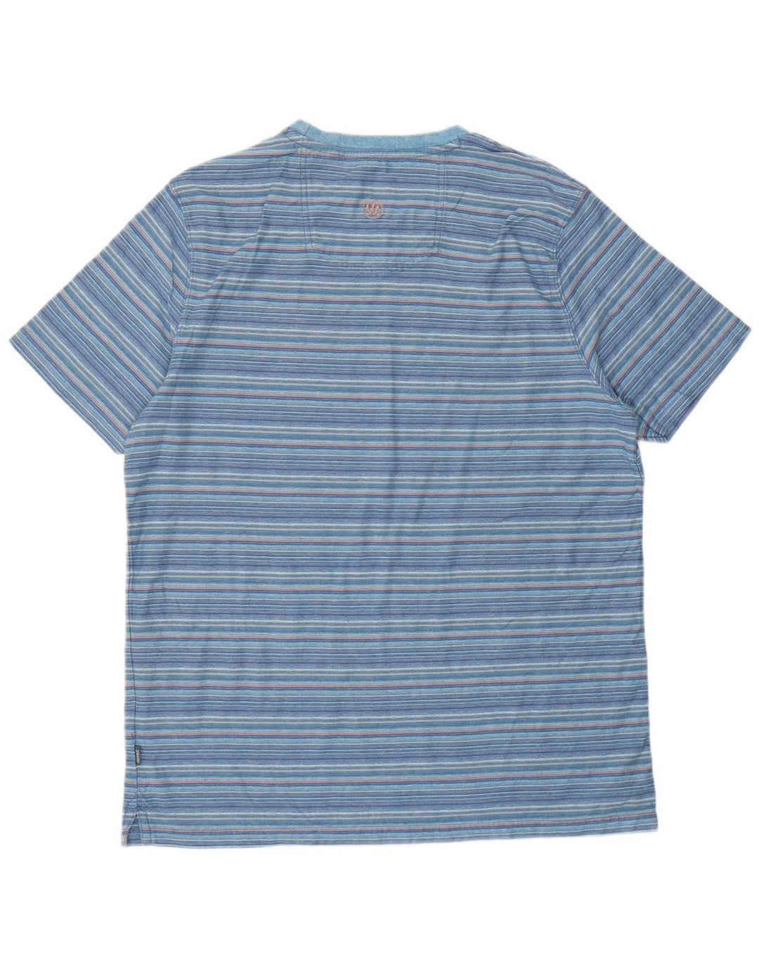Camiseta masculina Fat Face Top XL algodão listrado azul