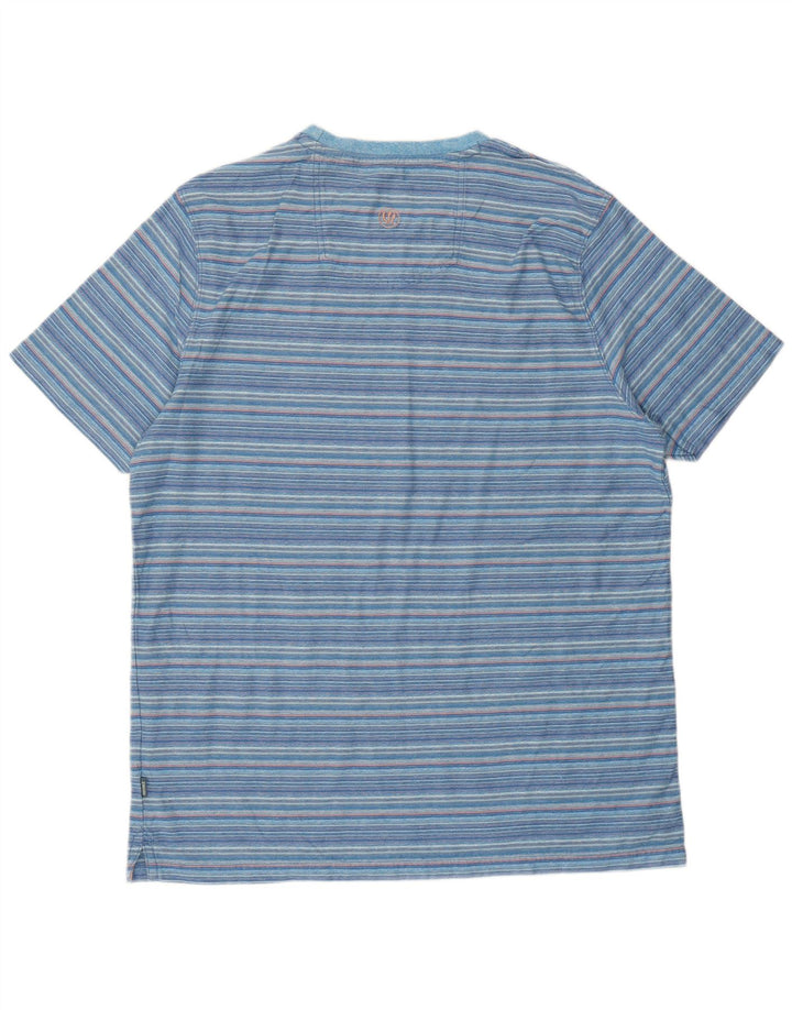Camiseta masculina Fat Face Top XL algodão listrado azul