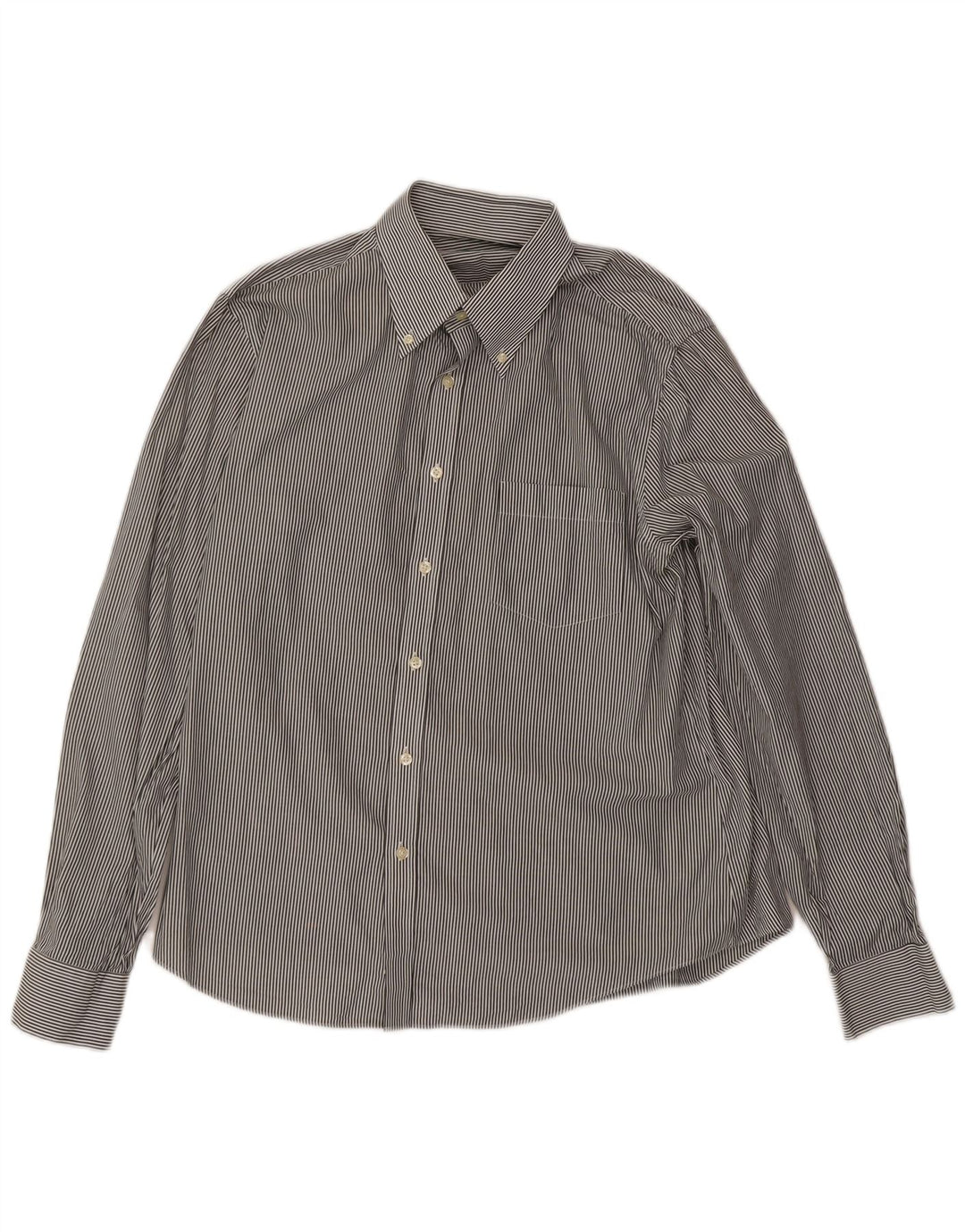 Camisa masculina BENETTON listrada preta média