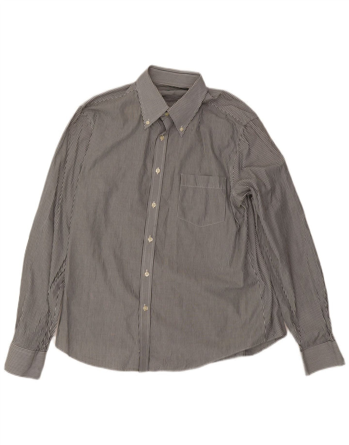 Camisa masculina BENETTON listrada preta média