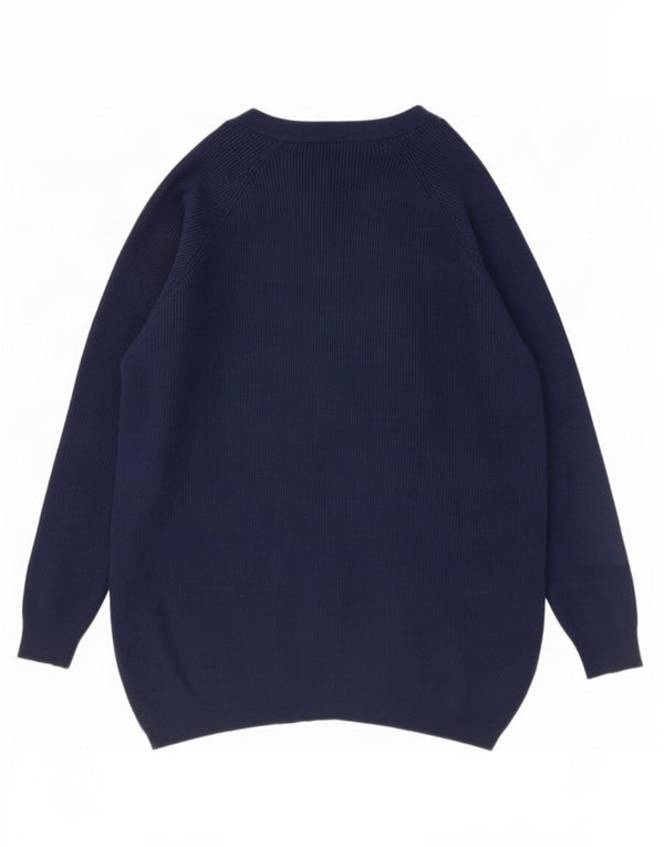 Suéter cardigã aberto feminino Marks & Spencer UK 14 viscose azul marinho médio