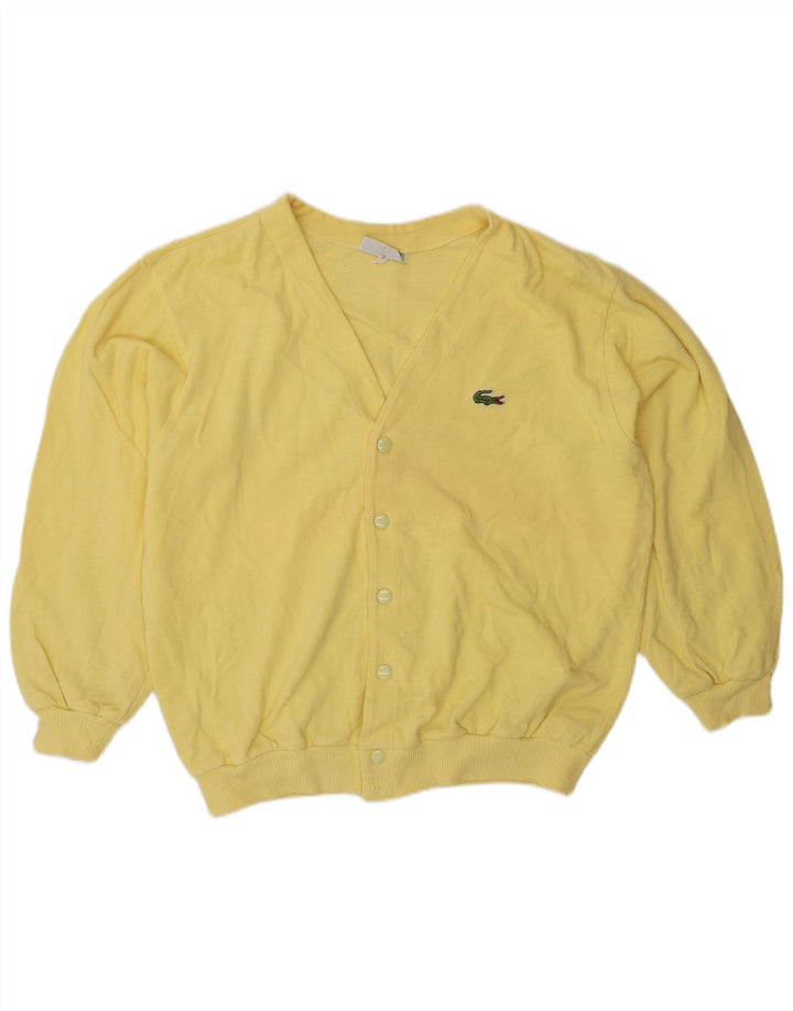 Lacoste Mens Tracksuit Top Jacket Tamanho 3 Pequeno Algodão Amarelo