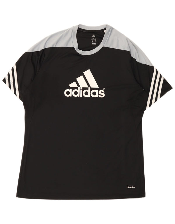 ADIDAS Mens Climalite Graphic T-Shirt Top XL Preto Colourblock Poliéster