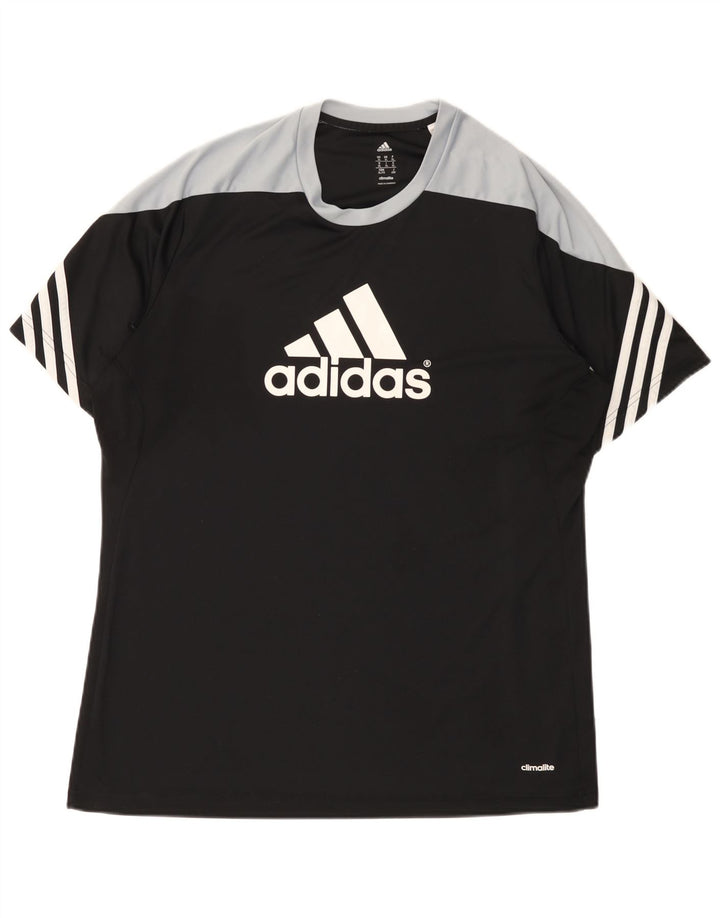 ADIDAS Mens Climalite Graphic T-Shirt Top XL Preto Colourblock Poliéster