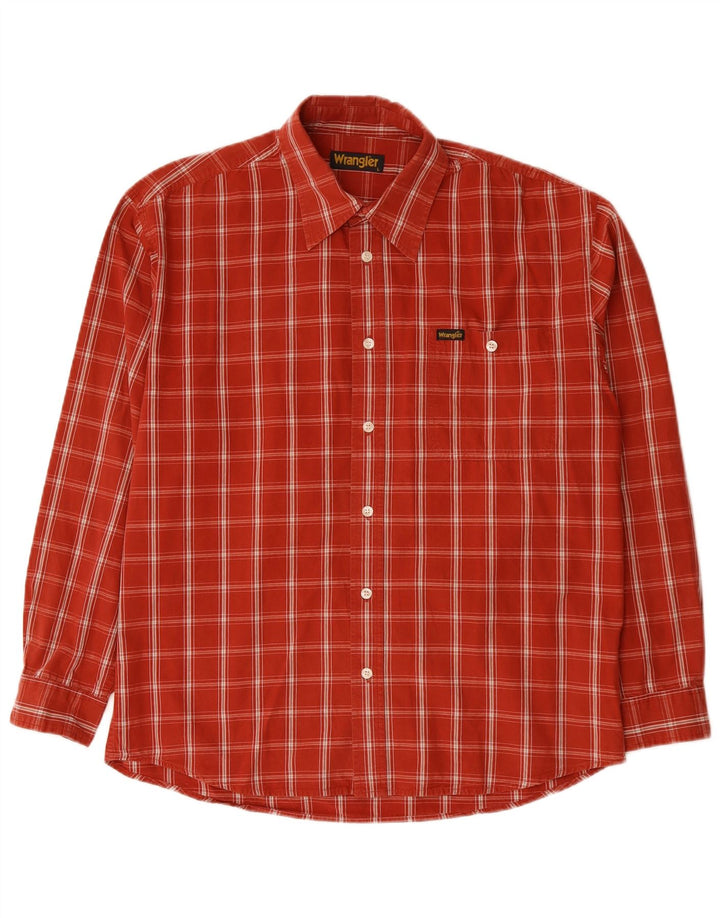 Camisa masculina WRANGLER grande algodão xadrez vermelho