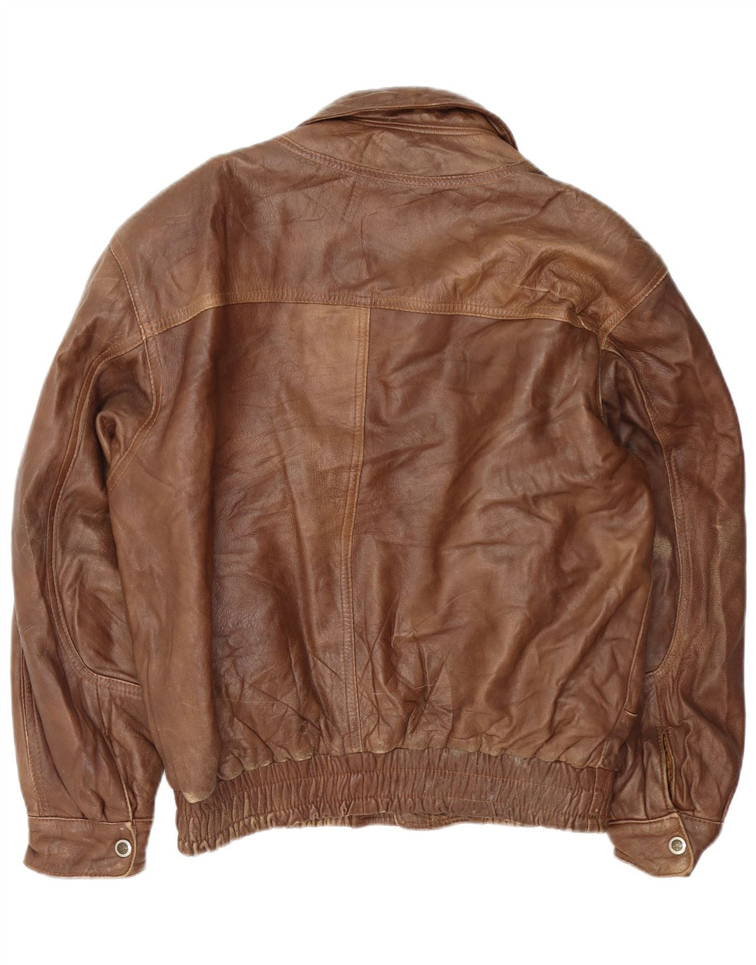 Jaqueta de couro bomber masculina vintage Reino Unido 40 couro marrom grande