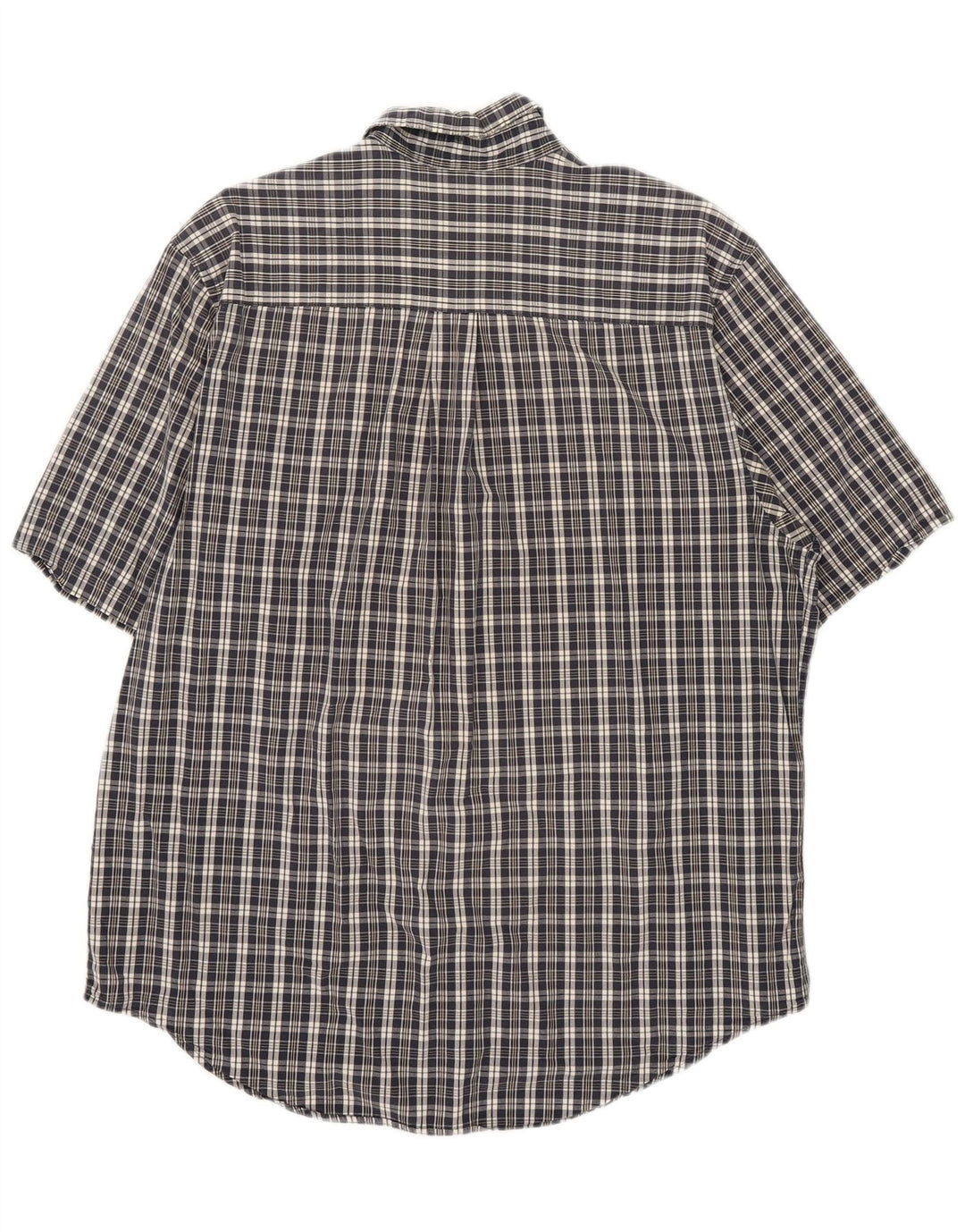 Camisa masculina de manga curta Timberland grande algodão xadrez azul marinho