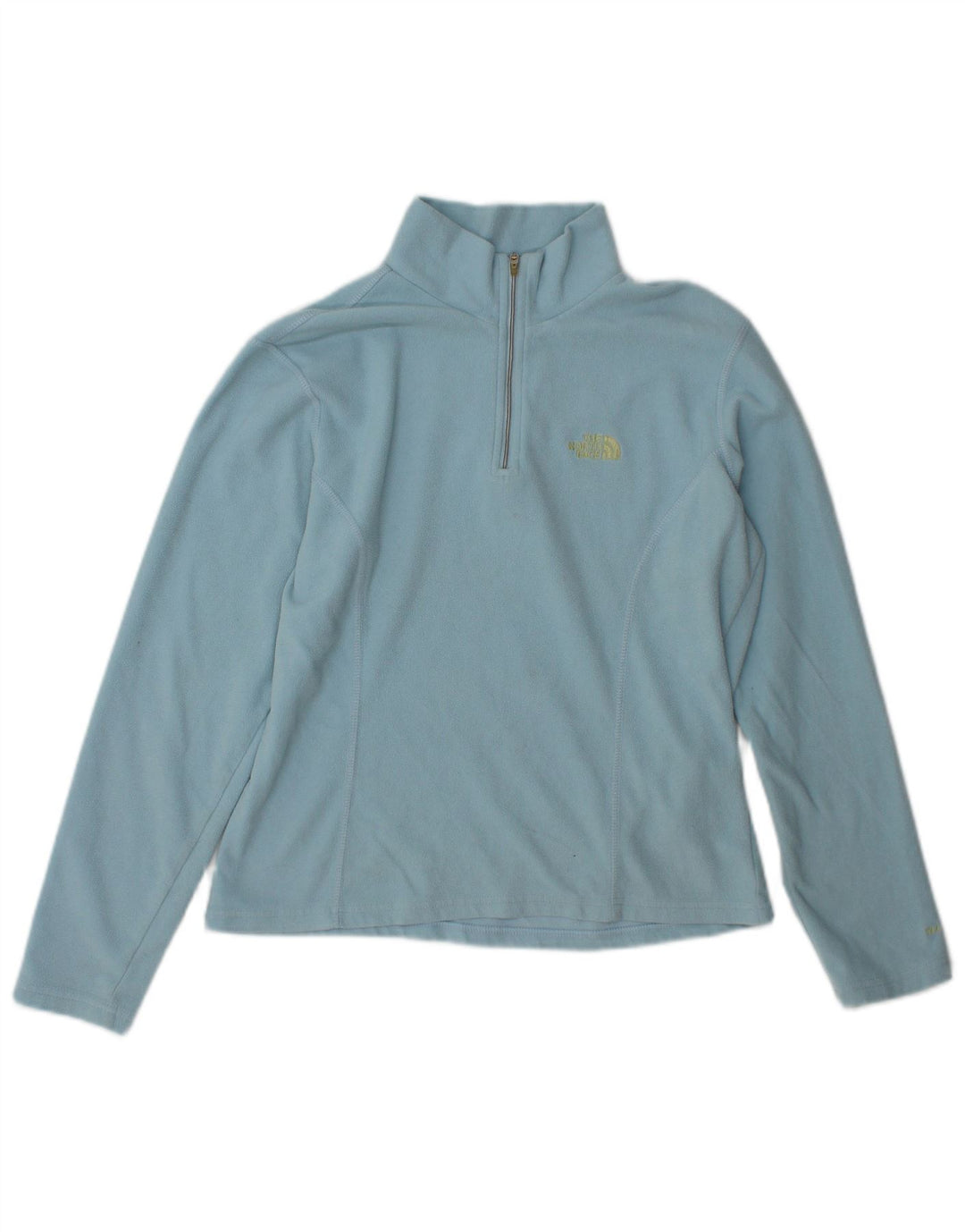 Suéter de lã feminino The North Face com zíper e gola UK 10 poliéster azul pequeno