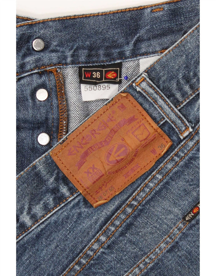 Energie Mens Straight Jeans W36 L31 Azul Algodão