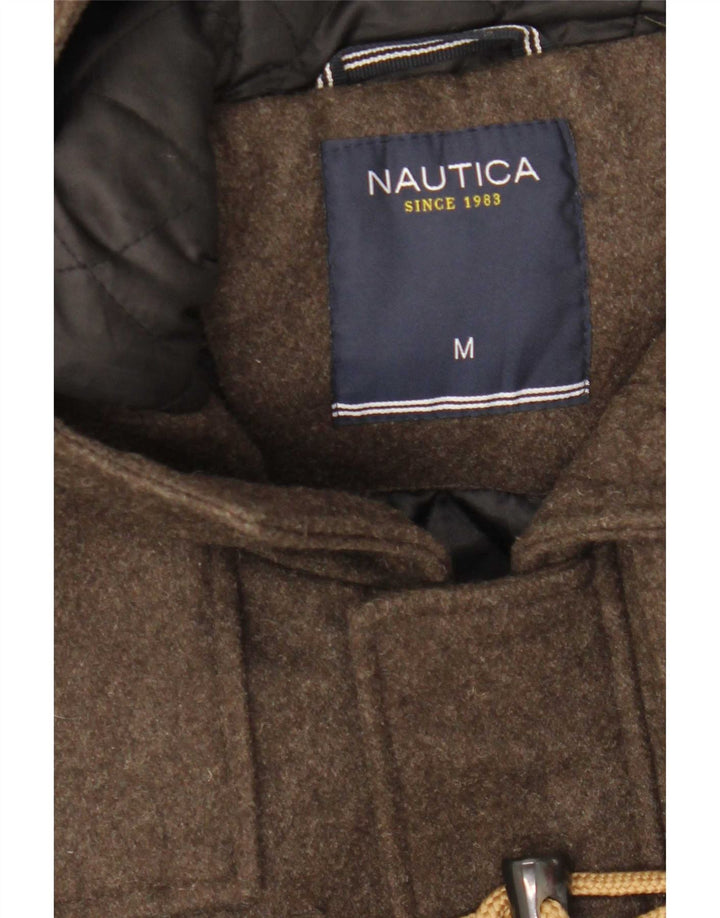 Casaco masculino com capuz Nautica UK 38 lã marrom médio