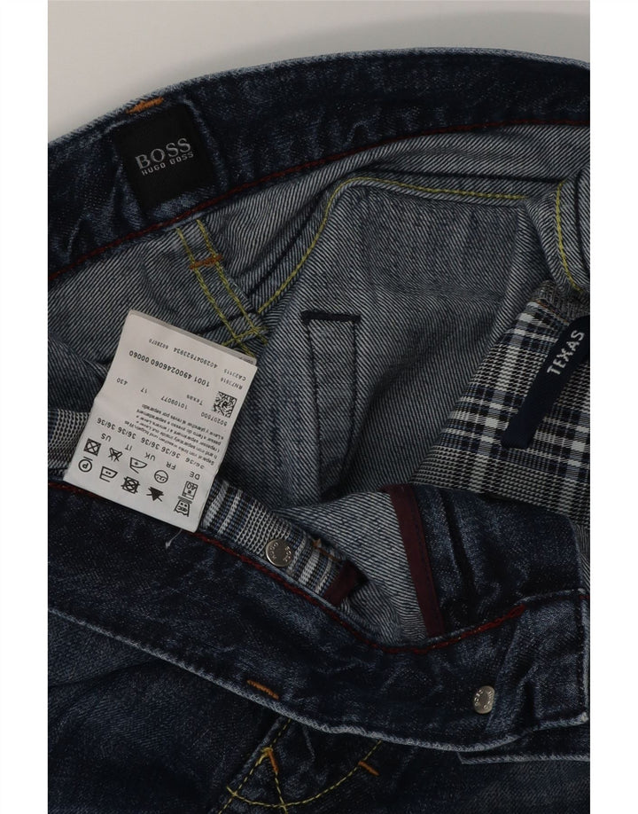 HUGO BOSS Jeans reto masculino W36 L36 algodão azul