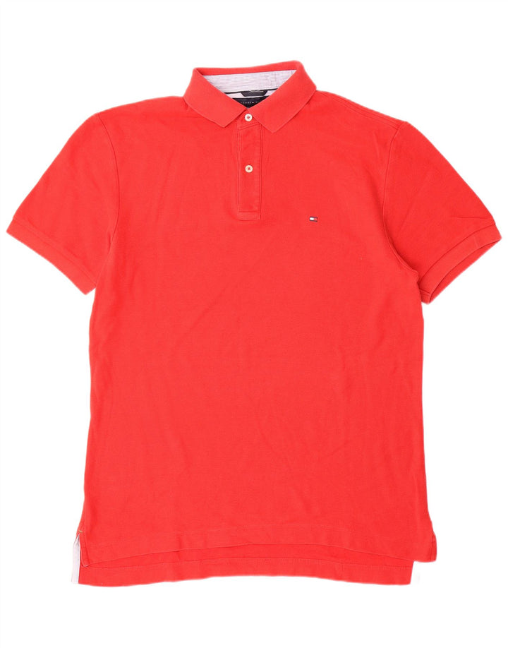 Camisa polo masculina TOMMY HILFIGER médio algodão vermelho