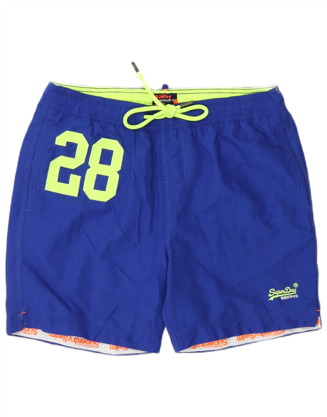 Shorts de natação masculino SUPERDRY gráfico grande azul poliéster