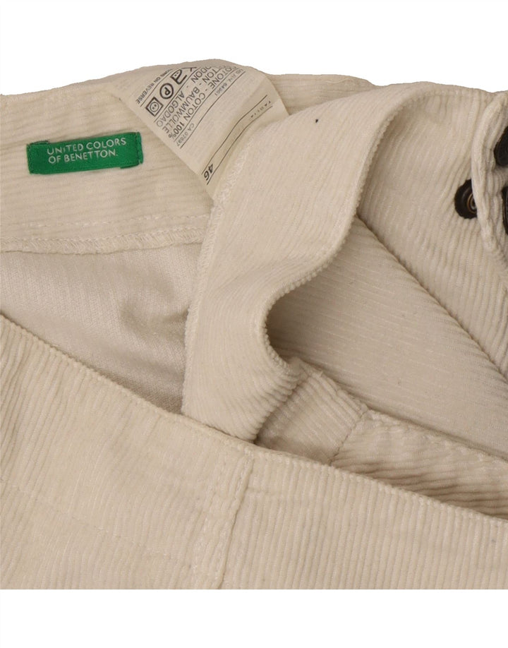 BENETTON Womens Corduroy Skirt IT 46 Large W32  White Cotton Vintage Benetton and Second-Hand Benetton from Messina Hembry 