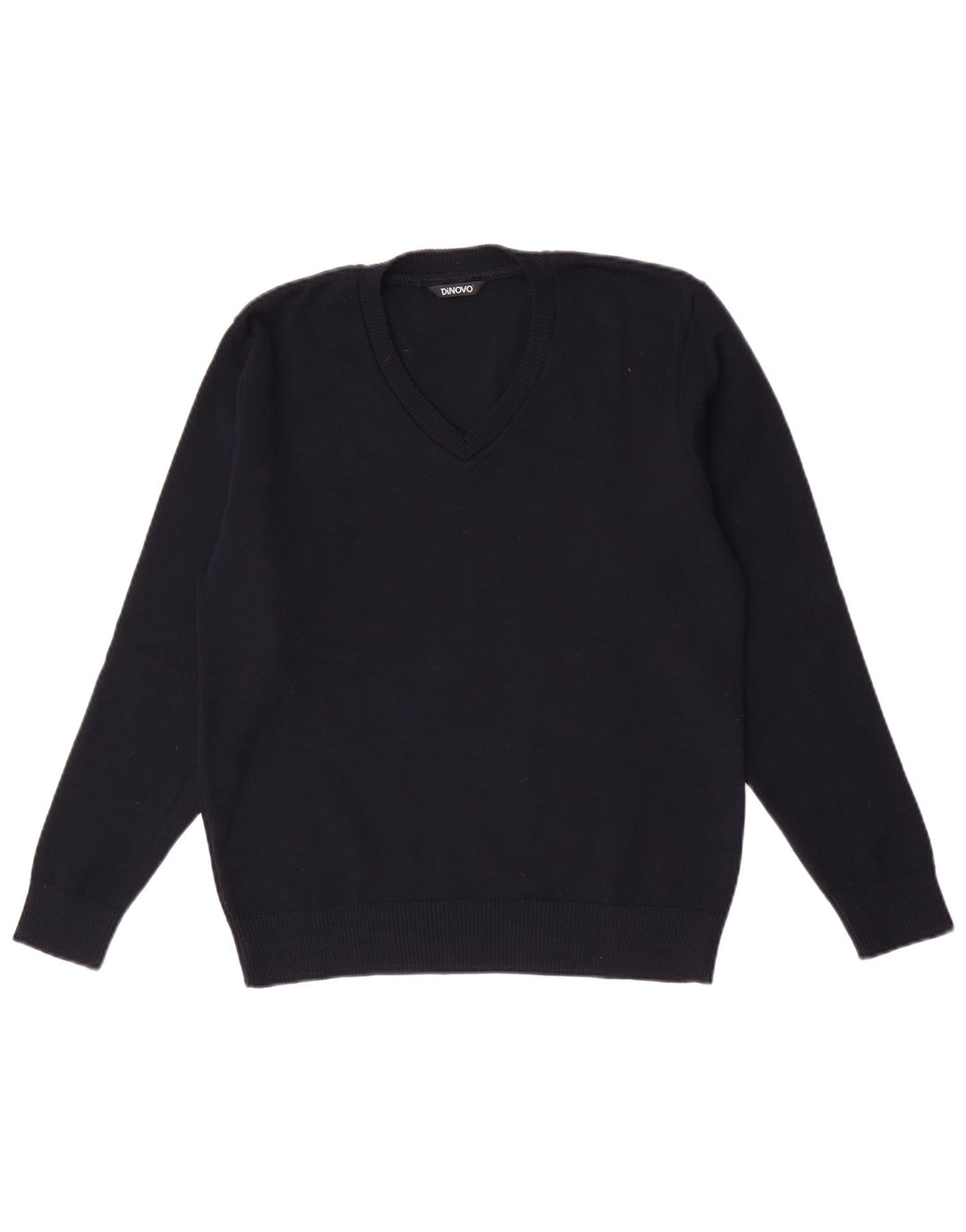 Suéter feminino vintage com decote em V IT 42 azul marinho médio