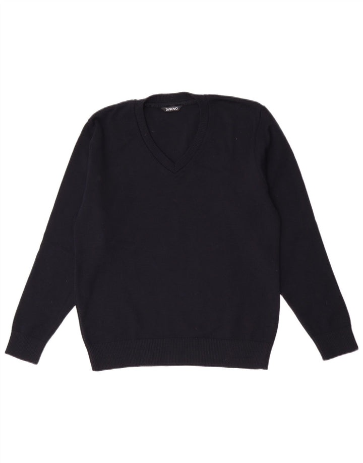 Suéter feminino vintage com decote em V IT 42 azul marinho médio