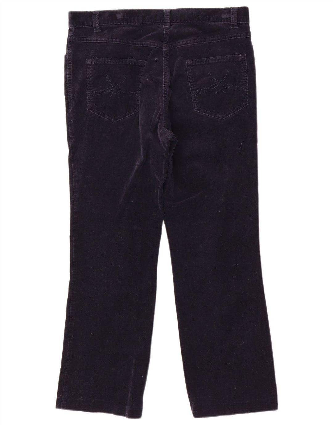 Calça feminina Marks & Spencer Bootcut cortada Reino Unido 12 médio W32 L25 azul marinho B