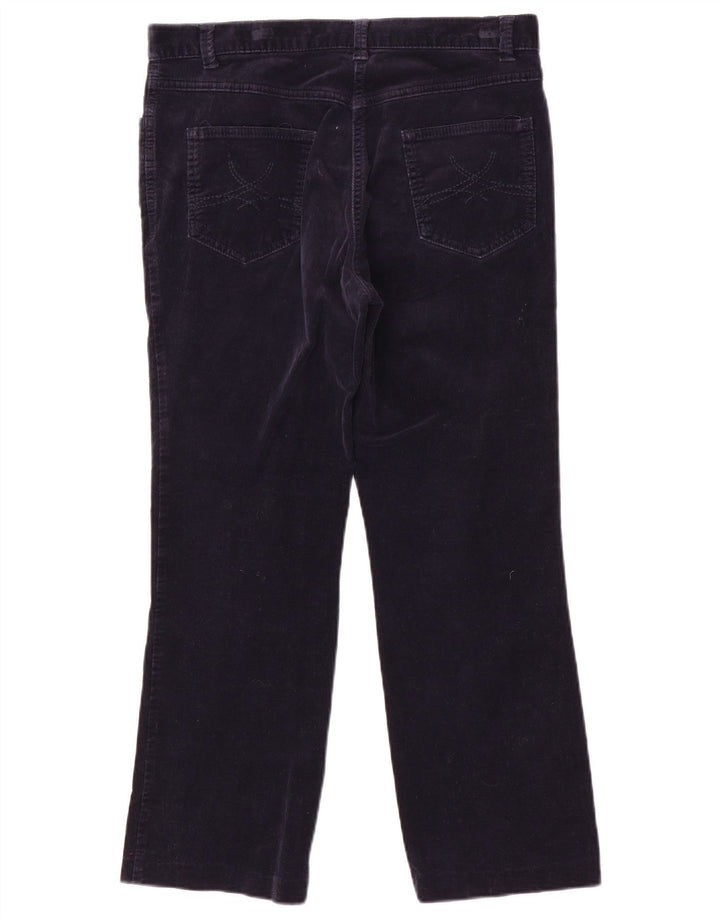 Calça feminina Marks & Spencer Bootcut cortada Reino Unido 12 médio W32 L25 azul marinho B