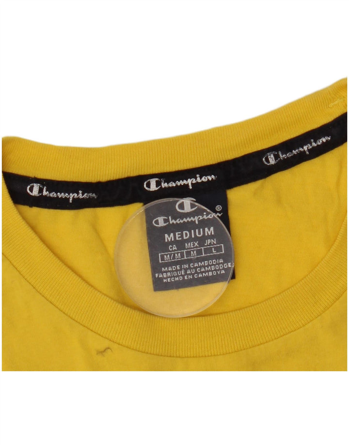 Camiseta gráfica masculina Champion Top médio preto colorblock