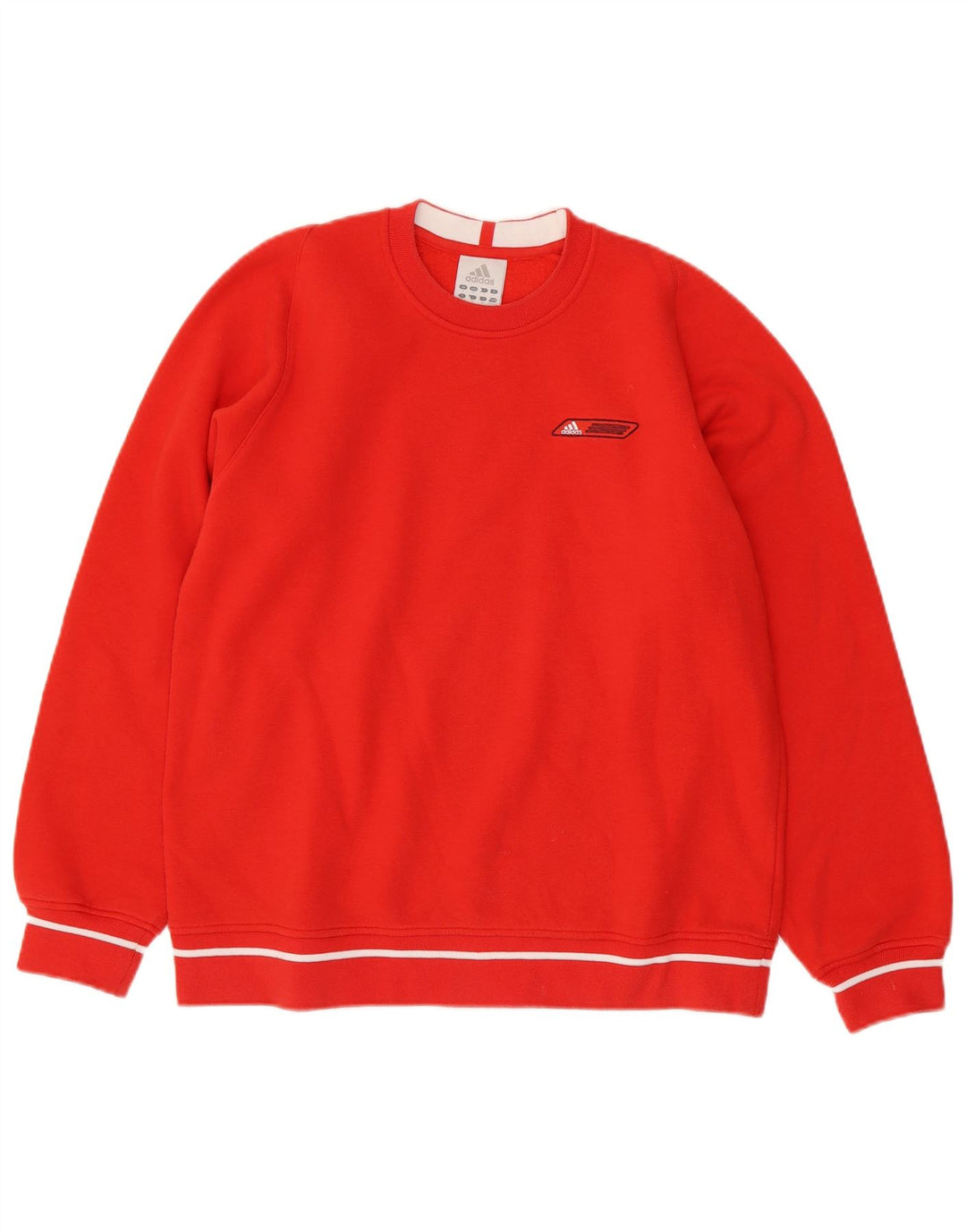 Adidas Mens Moletom Jumper Pequeno Algodão Vermelho